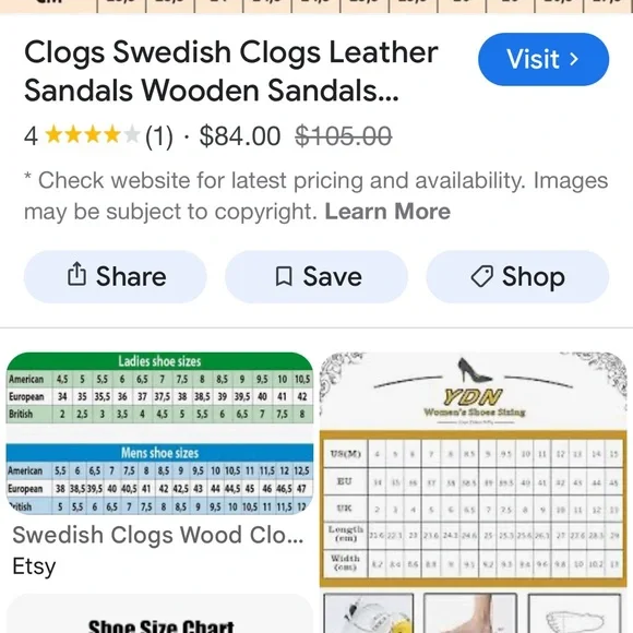 MIA Greta Swedish clog/SandalTan Leather Women's Sandals. 37 (61/2-7) - Picture 8 of 9